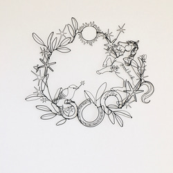 ✧︎一点物✧︎*立体 葉っぱリース&ロング リーフオブジェ ワイヤークラフト #76 1_46f86aaa460d9f6747c8f8a9e6d2