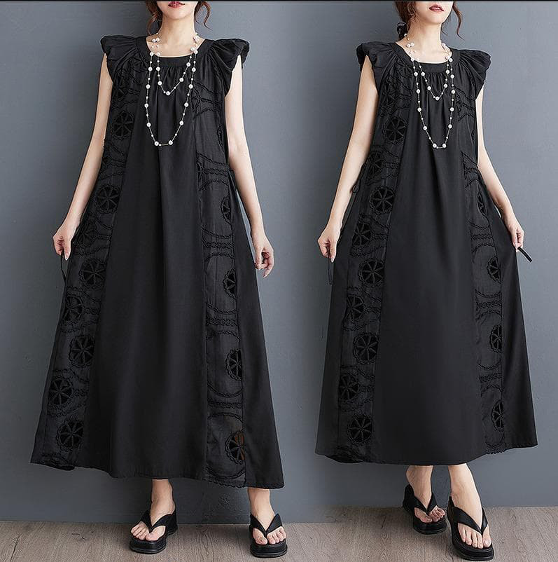 大きいサイズ レディース ノースリーブ　ワンピース　春夏 秋 新品 ロング