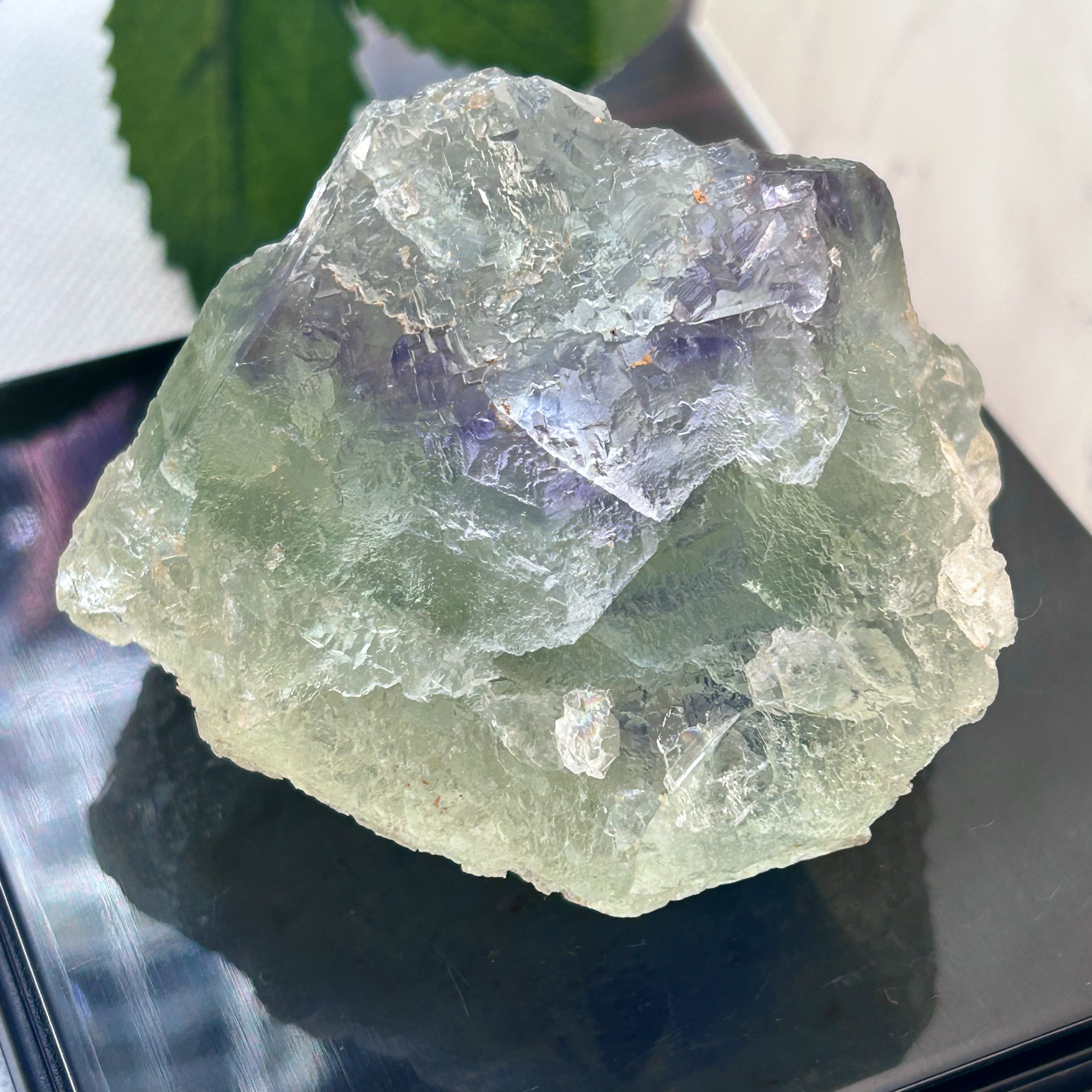 パープルライン　アイリスフローライト（蛍石）　ラフ　原石　74ｍｍ　天然石インテリア・天然石置物