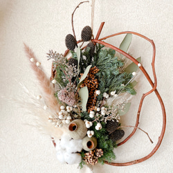 クリスマススワッグ カウベル ドライフラワー 横長スワッグ スワッグ