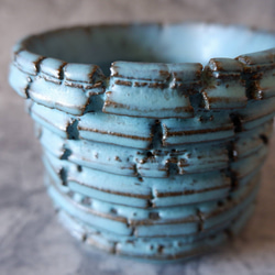 3.5号ヒスイ青裂紋鉢345　塊根植物　多肉植物　アガベ　盆栽　植木鉢　作家鉢　鉢皿　沖縄 2枚目の画像