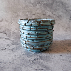 3.5号ヒスイ青裂紋鉢345　塊根植物　多肉植物　アガベ　盆栽　植木鉢　作家鉢　鉢皿　沖縄 3枚目の画像