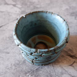 3.5号ヒスイ青裂紋鉢345　塊根植物　多肉植物　アガベ　盆栽　植木鉢　作家鉢　鉢皿　沖縄 4枚目の画像