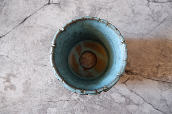 3.5号ヒスイ青裂紋鉢345　塊根植物　多肉植物　アガベ　盆栽　植木鉢　作家鉢　鉢皿　沖縄 5枚目の画像