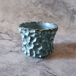 4号ヒスイ青鉢346　塊根植物　多肉植物　アガベ　盆栽　植木鉢　作家鉢　鉢皿　沖縄 1枚目の画像