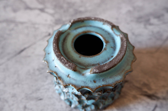 4号ヒスイ青鉢346　塊根植物　多肉植物　アガベ　盆栽　植木鉢　作家鉢　鉢皿　沖縄 6枚目の画像