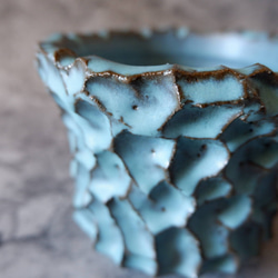 4号ヒスイ青鉢346　塊根植物　多肉植物　アガベ　盆栽　植木鉢　作家鉢　鉢皿　沖縄 2枚目の画像