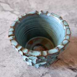 4号ヒスイ青鉢346　塊根植物　多肉植物　アガベ　盆栽　植木鉢　作家鉢　鉢皿　沖縄 4枚目の画像