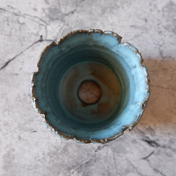 4号ヒスイ青裂紋鉢348　塊根植物　多肉植物　アガベ　盆栽　植木鉢　作家鉢　鉢皿　沖縄 5枚目の画像