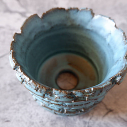 4号ヒスイ青裂紋鉢348　塊根植物　多肉植物　アガベ　盆栽　植木鉢　作家鉢　鉢皿　沖縄 4枚目の画像