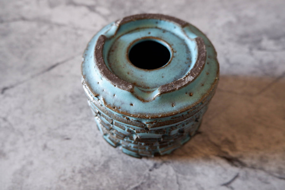 4号ヒスイ青裂紋鉢348　塊根植物　多肉植物　アガベ　盆栽　植木鉢　作家鉢　鉢皿　沖縄 6枚目の画像