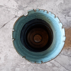 5号ヒスイ青掛分け裂紋鉢349　塊根植物　多肉植物　アガベ　盆栽　植木鉢　作家鉢　鉢皿　沖縄 5枚目の画像