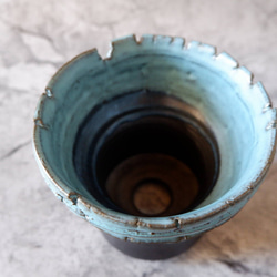 5号ヒスイ青掛分け裂紋鉢349　塊根植物　多肉植物　アガベ　盆栽　植木鉢　作家鉢　鉢皿　沖縄 4枚目の画像