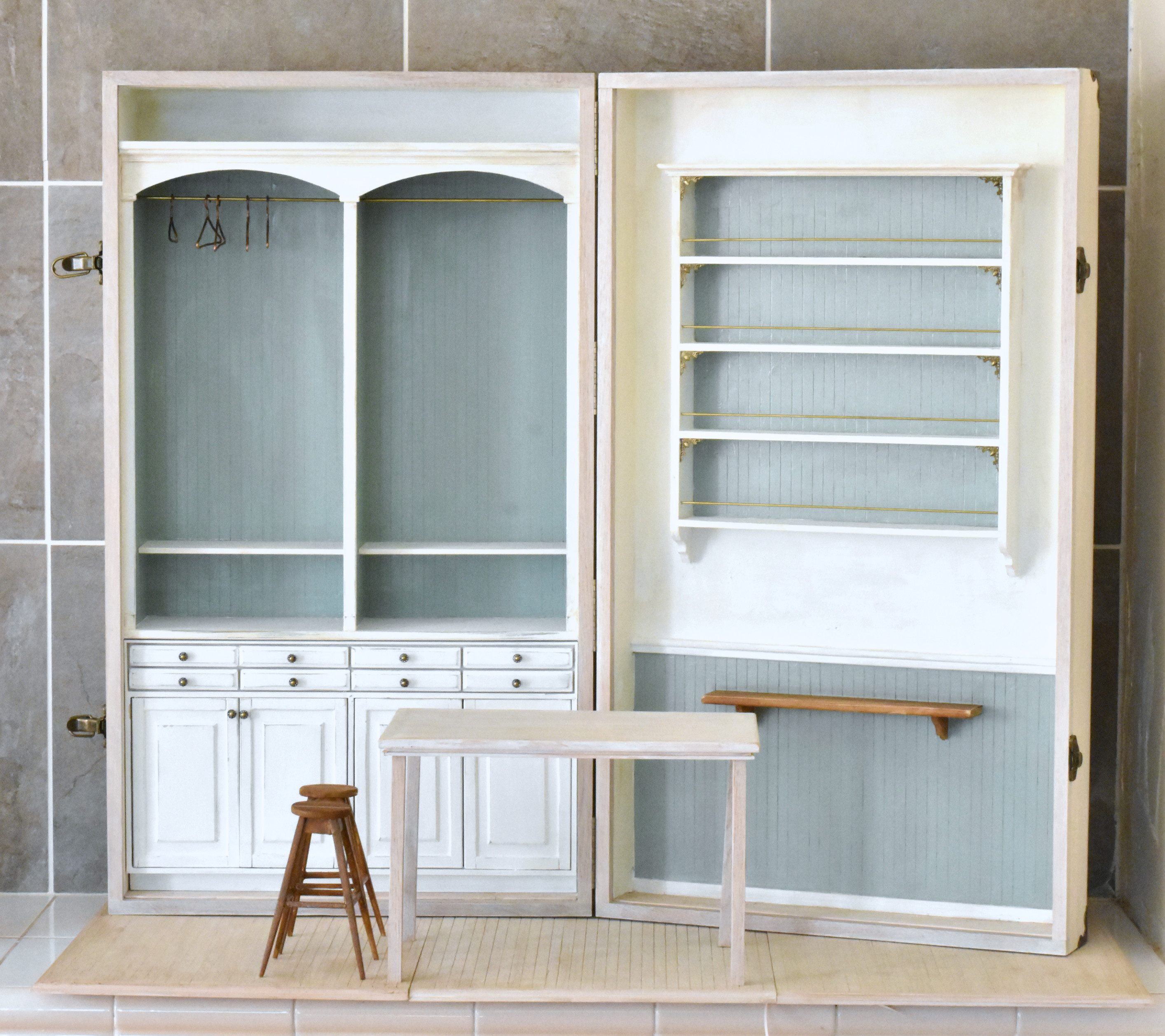 トランク型ミニチュア家具　1/4サイズ【Arles】