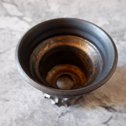 4号燻し金彩掛分け鉢350　塊根植物　多肉植物　アガベ　盆栽　植木鉢　作家鉢　鉢皿　沖縄 4枚目の画像