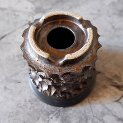 4号燻し金彩掛分け鉢350　塊根植物　多肉植物　アガベ　盆栽　植木鉢　作家鉢　鉢皿　沖縄 6枚目の画像