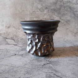 4号燻し金彩掛分け鉢350　塊根植物　多肉植物　アガベ　盆栽　植木鉢　作家鉢　鉢皿　沖縄 3枚目の画像