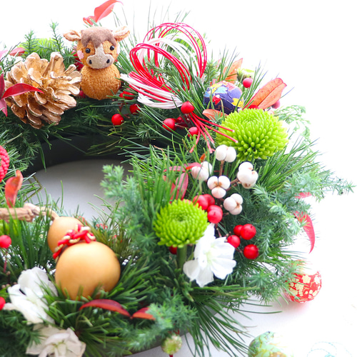 お正月2026】2way～フレッシュな松を使ったリースの正月飾り しめ縄