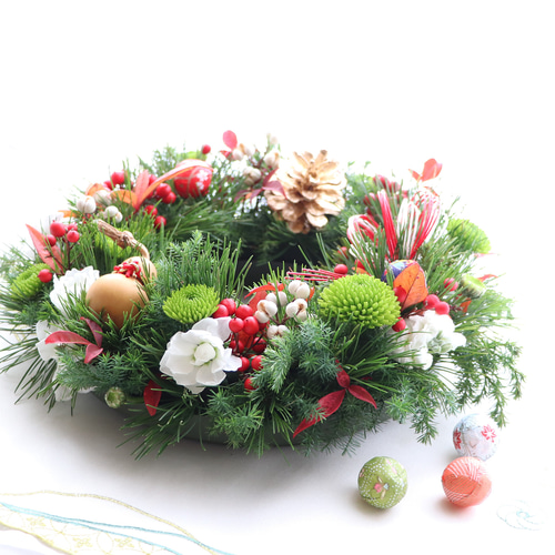 お正月2026】2way～フレッシュな松を使ったリースの正月飾り しめ縄