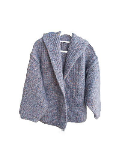 パープル系　混ざり糸のショートコート