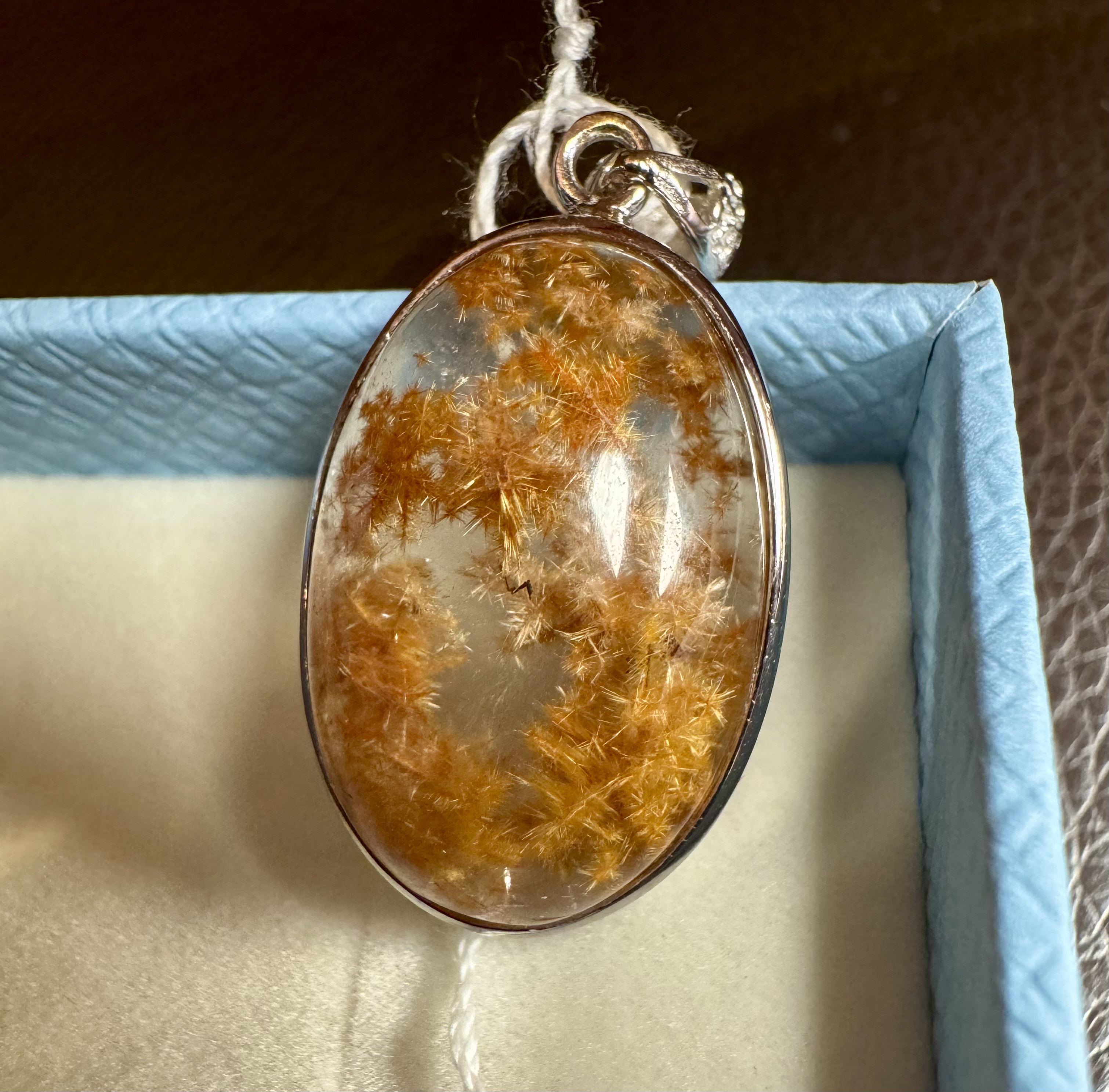 高品質　フラワーゴールドルチル　ペンダントトップ　シルバーS925 超レア品