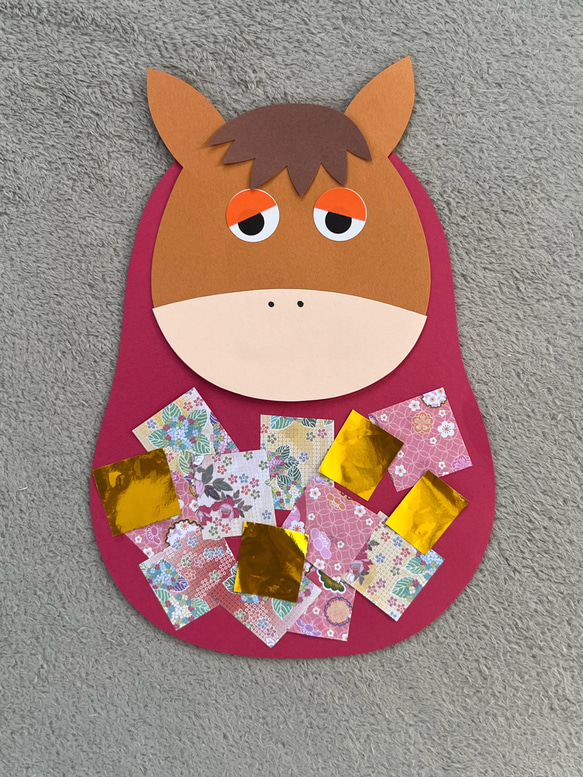 壁面製作 保育製作 製作キット だるま 1月製作 型紙 保育製作キット