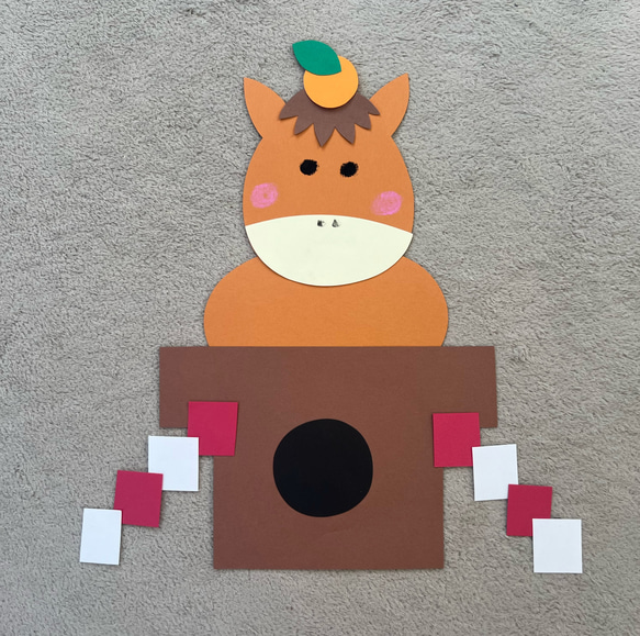 壁面製作 保育製作 製作キット 鏡餅 午年 1月製作 型紙 保育製作キット