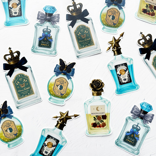 アンティークコラージュ香水瓶 ステッカー・シール シール・ステッカー