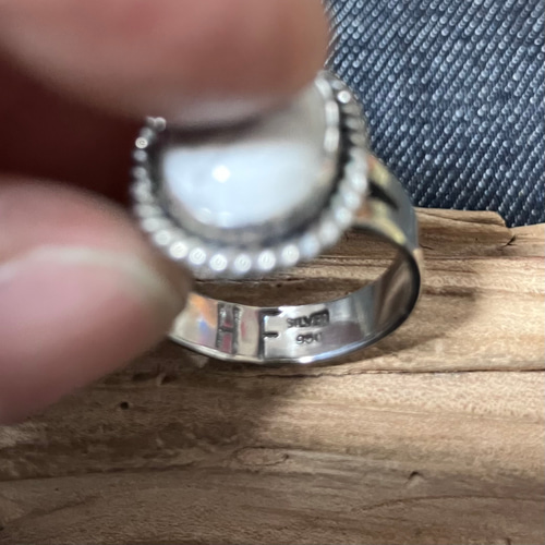 ホワイトバッファロー シルバー リング 指輪 19号 #インディアン