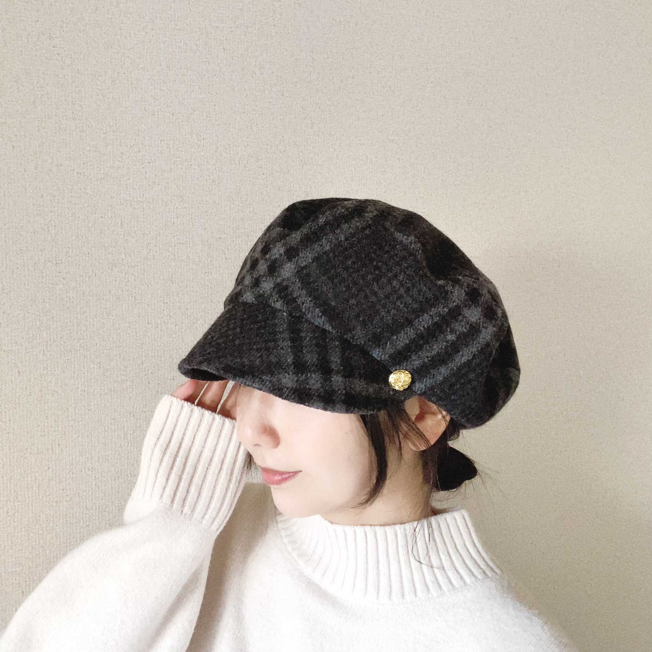 尾州ウールのキャスケット《サイズ受注製作》SS/S/M/L/LL ＊新作2026 帽子＊レディース帽子 4,200円