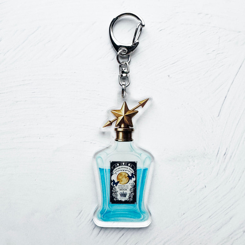 アンティークコラージュ香水瓶 ダイカットアクリルキーホルダー