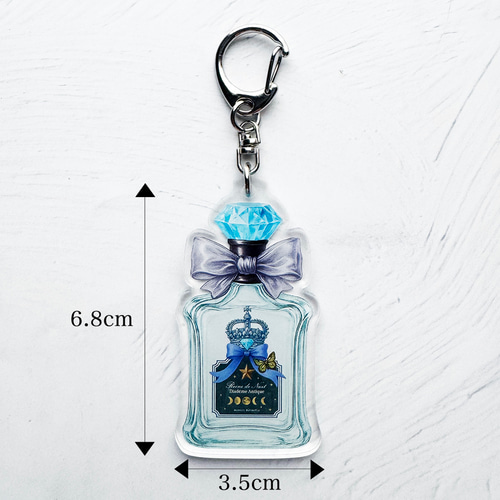 アンティークコラージュ香水瓶 ダイカットアクリルキーホルダー
