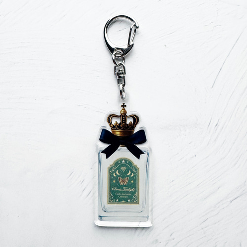 アンティークコラージュ香水瓶 ダイカットアクリルキーホルダー