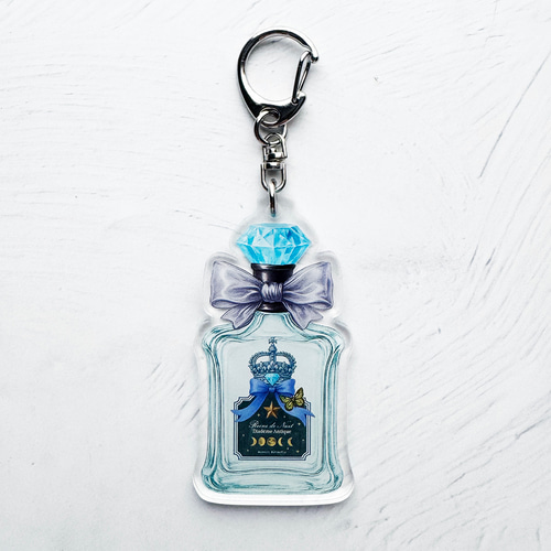アンティークコラージュ香水瓶 ダイカットアクリルキーホルダー