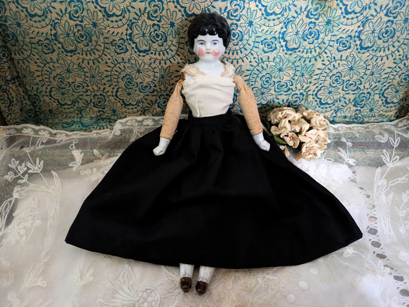 ドイツ 19世紀末 チャイナヘッドポーセリンドール 29cm その他人形 Mon