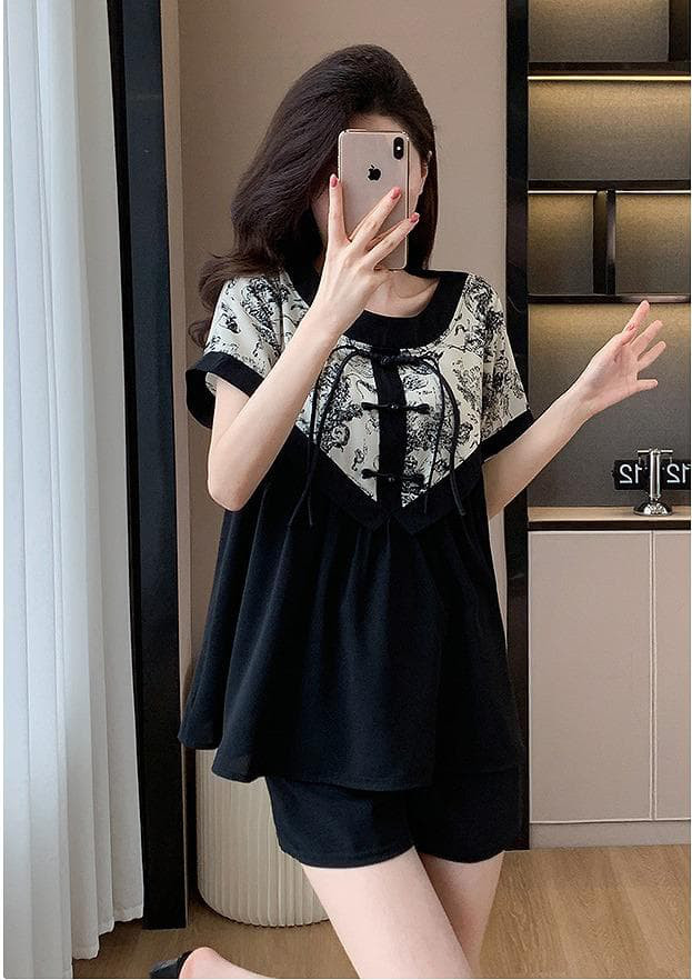 大きいサイズ レディース セットアップ　ショートパンツ　春夏 秋 新品 半袖