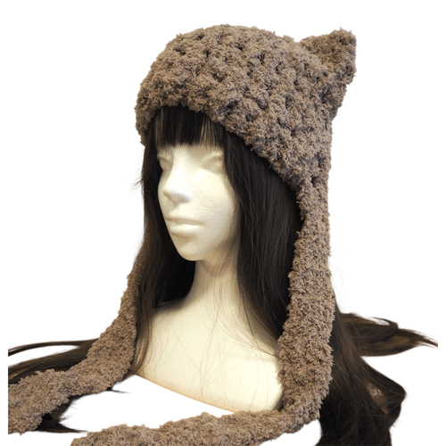 猫耳ニット帽 猫耳帽子 ニット帽 ボンネット グランジ サブカル y2k