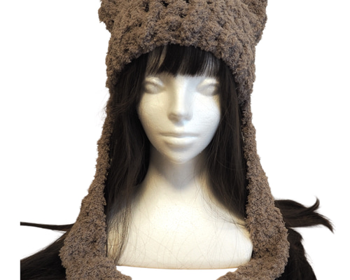 猫耳ニット帽 猫耳帽子 ニット帽 ボンネット グランジ サブカル y2k