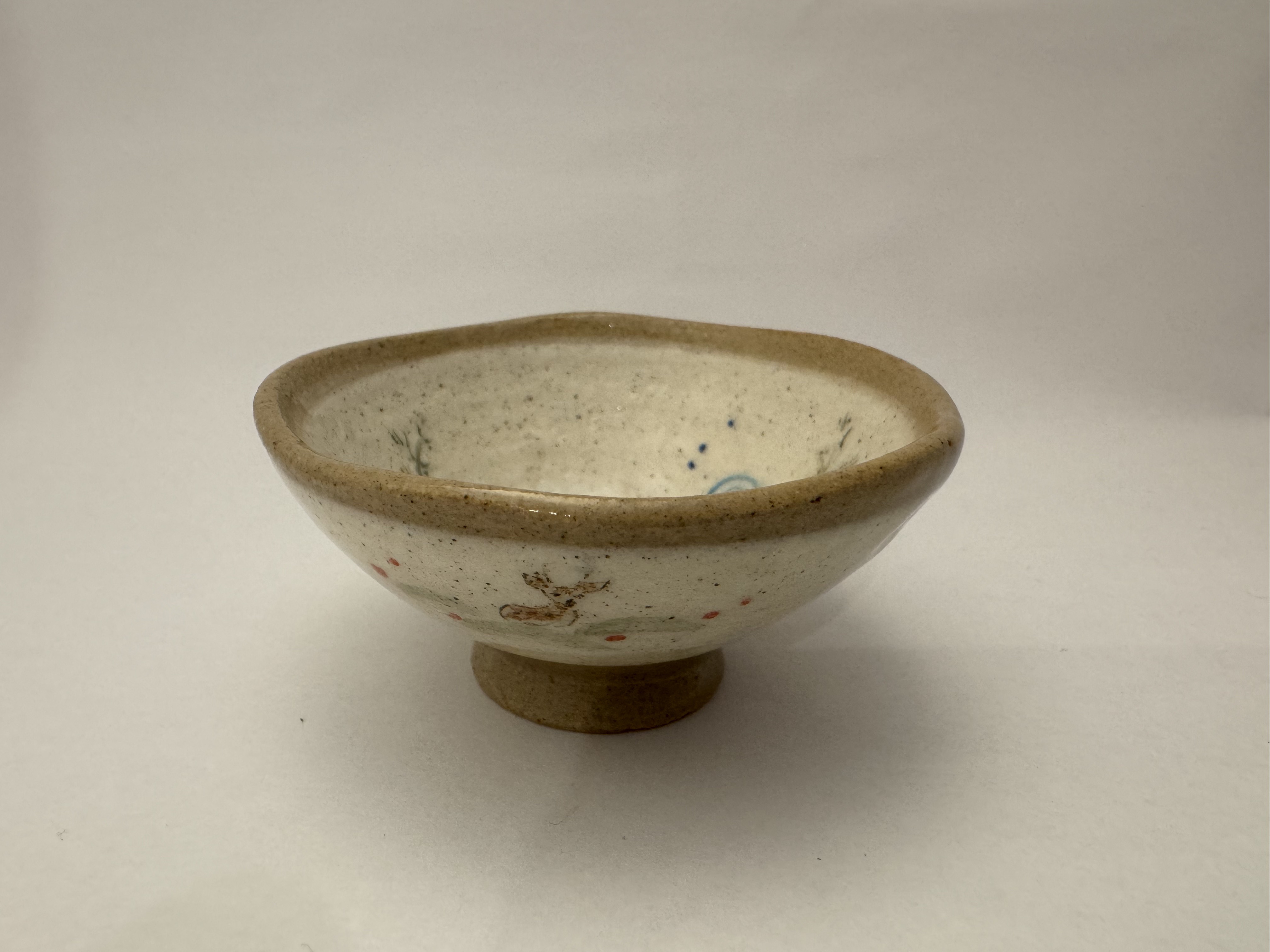 赤膚焼　ぐい飲み（奈良絵）