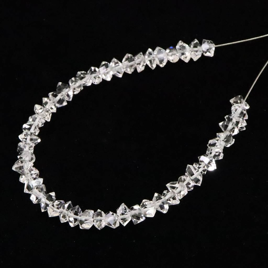 米国NY州産 ハーキマーダイヤモンド 結晶 ビーズ　1連 type.E #28857