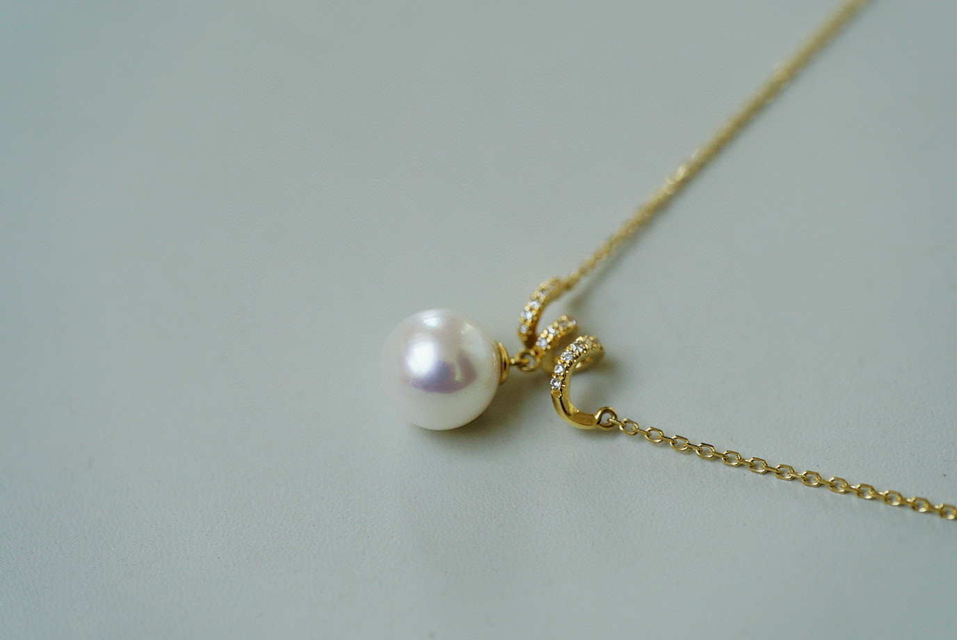 「定番」K18 天然アコヤ真珠　健康・無垢・長寿・富・純潔・円満・完成　天然ダイヤモンド　ネックレス　海水真珠