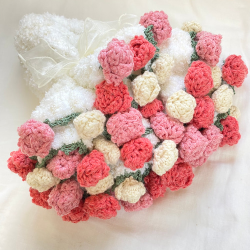 花束 ブーケブランケット クリスマス プレゼント バラ 毛糸 お祝い