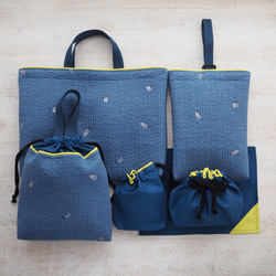 受注制作】防災頭巾カバー 背もたれ シマエナガ 防災頭巾カバー