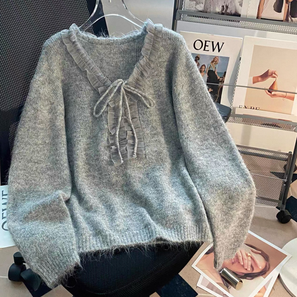 大人が着たいお洒落なセーター、ニットセーター、手編み毛糸厚模様 秋冬限定 厚手