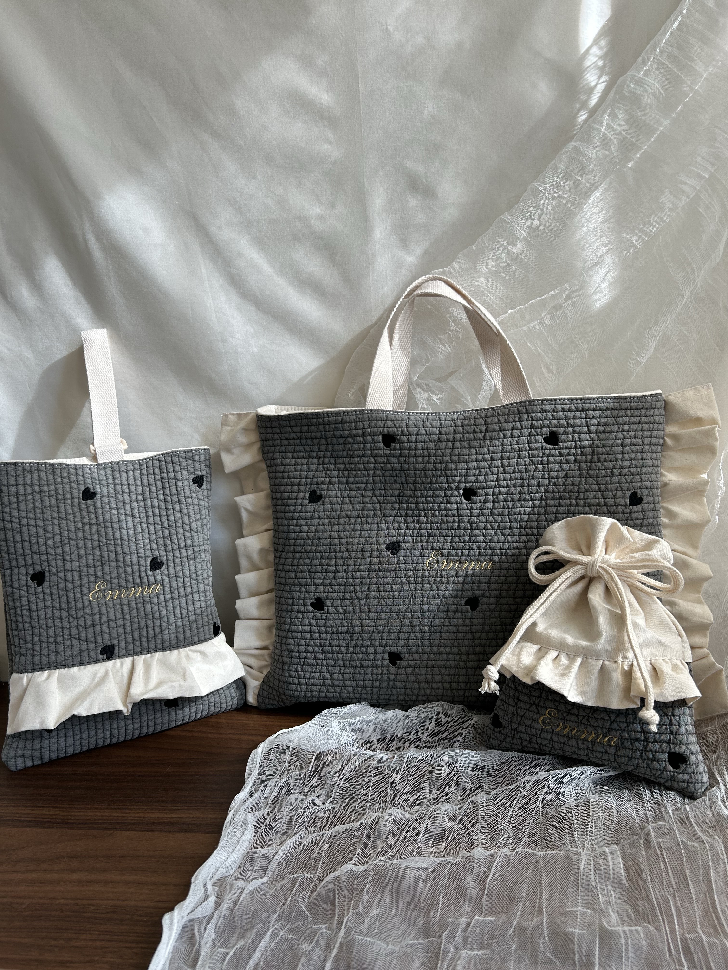 【オーダーメイド✂︎】【単品購入も可】【8カラー】【ママもお揃い】【お名前刺繍】【4点セット】