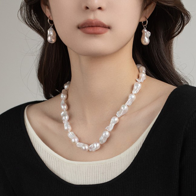 淡水バロックパールのネックレス  淡水真珠 淡水パール  6月誕生石 ブライダル 結婚式