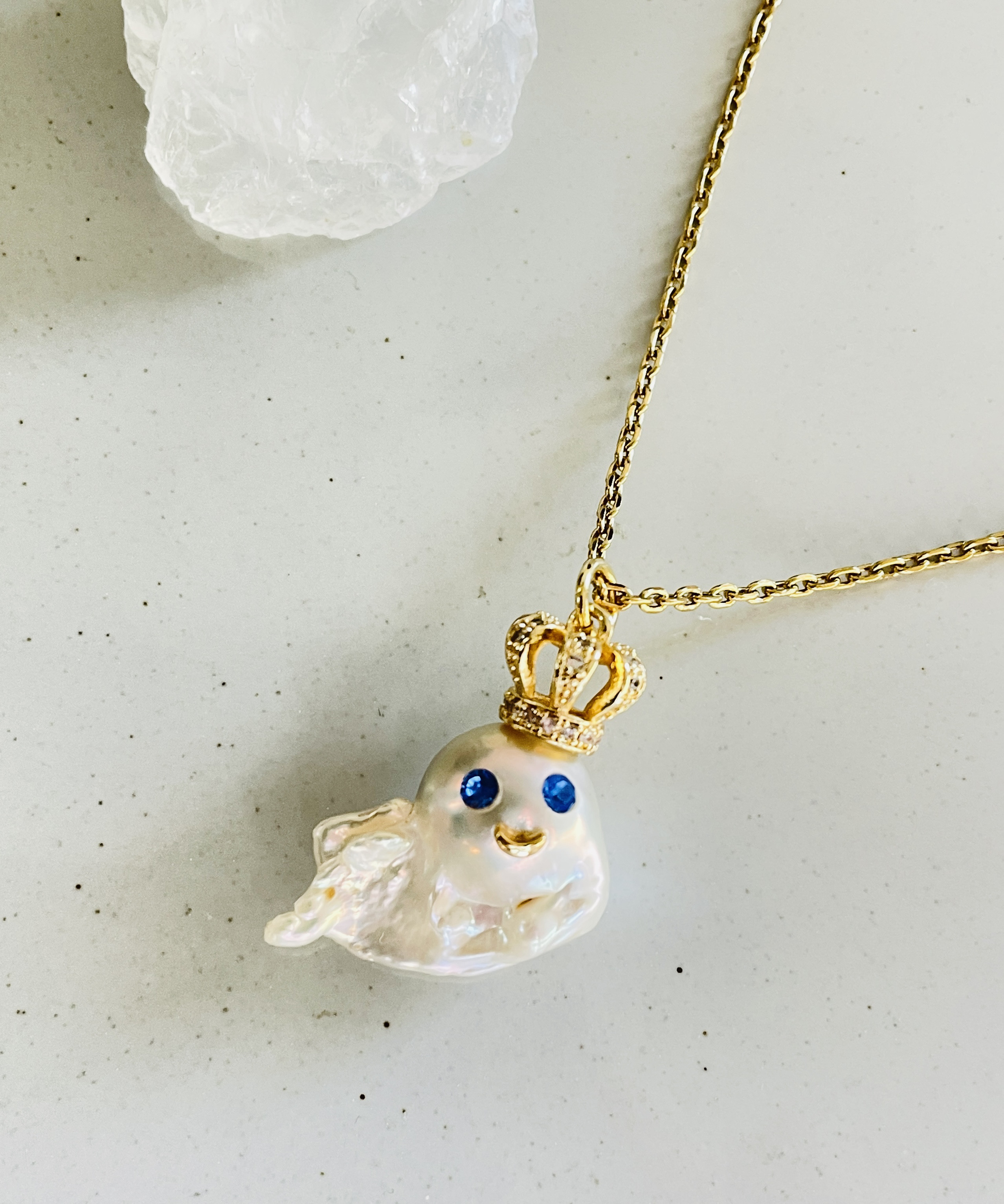 バロックパール　可愛いお化けの王様　ハロウィン　ネックレス