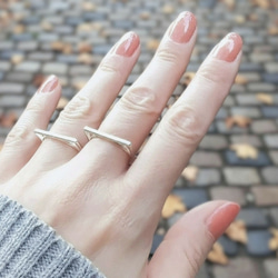 【受注制作】Square & Circle リング（2点セット） 2枚目の画像