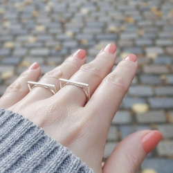 【受注制作】Square & Circle リング（2点セット） 1枚目の画像