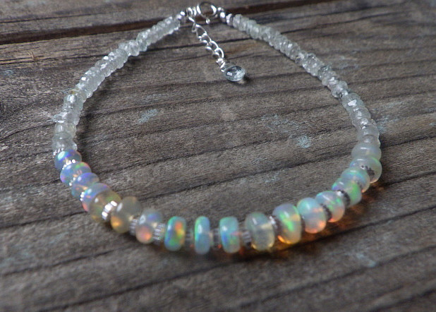 sv925* Opal & Sea Bracelet　プレシャスオパールとアクアマリン